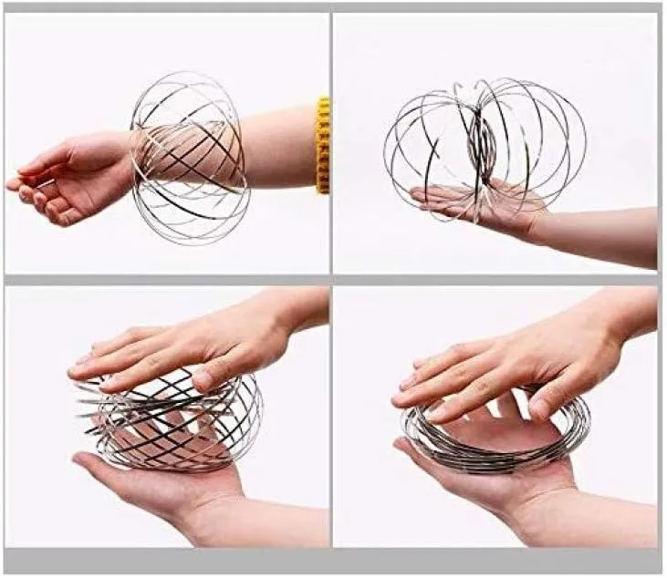 Spring journal trespasser characteristic Arm Sculpture Ring Colored Magic Kinetic Spring Interactive Stress Relief Rings Festival Accessories (Color) 6 Pack Spinner Ring Arm Magic 