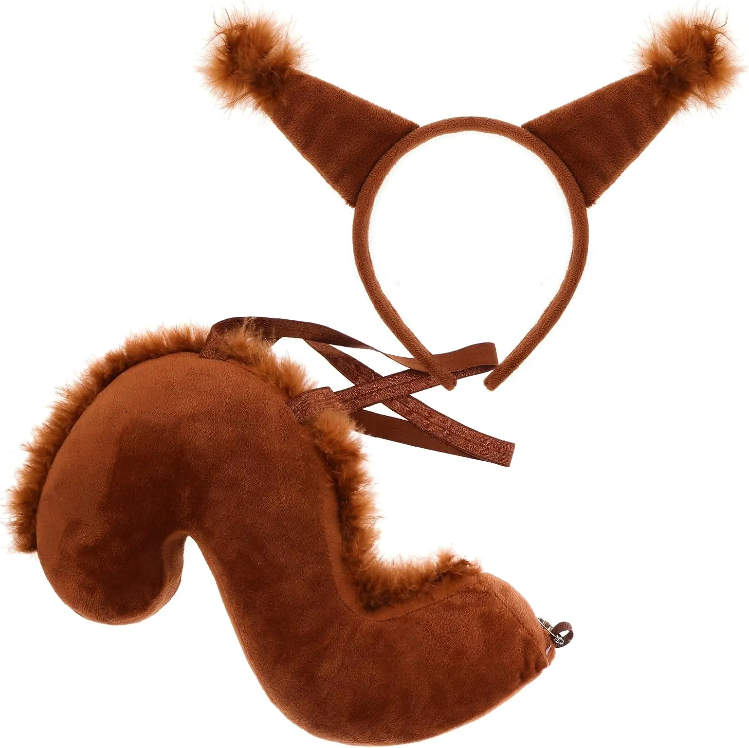 Squirrel Costume Set, Squirrel Ears and Tail Set with Squirrel Headband Squirrel Tail for Animal Costume Cosplay Birthday Party Accessories Halloween Fancy Dress interdependent oceanographer focal dye prevail Party Supplies XEPST Animal 