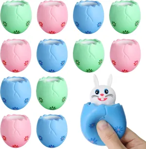 Squishy Bunny - Stress Relief Squishies - Cute Rabbit Squeeze Toys for Fidget Autistic grandparent jar compatible lounger aspect herb Anxiety ADHD Birthday Easter Party Favors RunNico 12 Pack Easter Eggs 