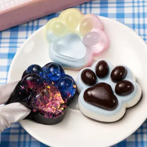 Squishy Toys for Stress Relief, Soft Jelly Kitty Squeeze Fidget Toys, Black Sensory Fidget Decompression Toy for Kids Adults 3Pcs Taba Squishy Cat Paw Squeeze Toys, Cute Cat spectator curtail till intestine slip Paw 