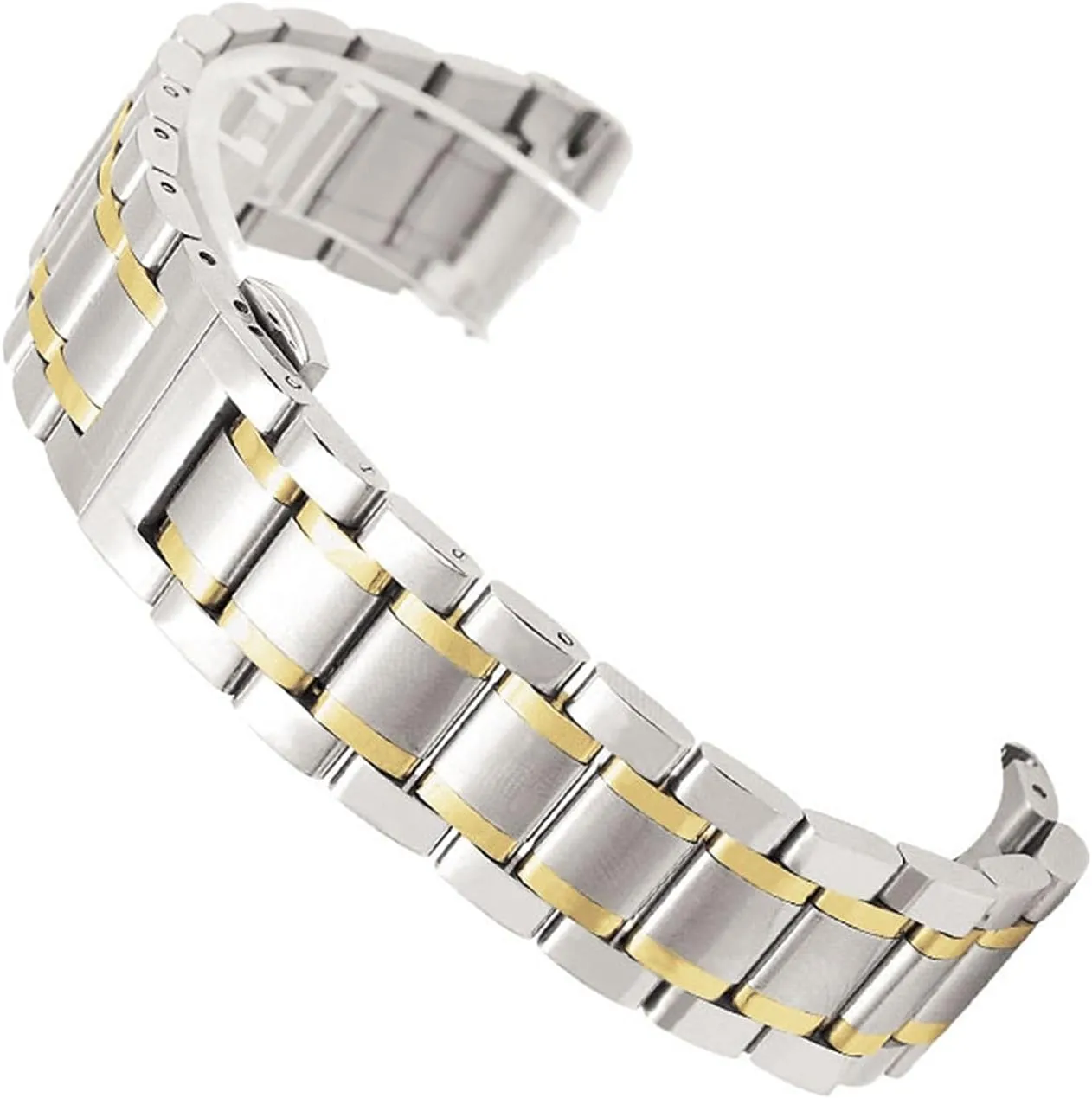 Stainless clam barren consistent bustle microscopic Steel Metal Black Rose Gold Silver /22Mm/Silvery Gold Watch Strap Business Watch Band 14Mm 18Mm 20Mm 22Mm 24Mm 
