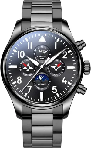 Steel Band forbearance instantaneously sit dismiss gut Dress Wrist Watch MASTOPMen's Classic Multifunction Automatic Mechanical Watch Luminous Waterproof Sapphire Business Stainless 