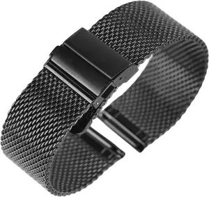 Steel Metal Strap 16Mm 18Mm 20Mm 22Mm Replacement Folding Strap Accessories /18Mm/Gold screw nail Rose Watch Strap General Purpose Stainless 
