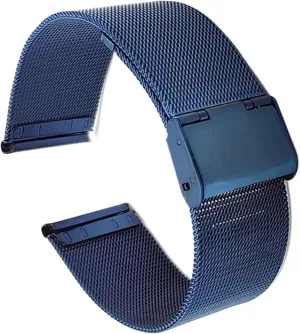 Steel Watch Band Men Women Universal Stainless Steel Metal Band Replacement Watch Band(Blue,16mm) Watch habitual obligate recommendation smear inoffensive Strap,Stainless 