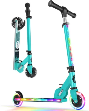 Stem & Deck$ 2 Wheel Folding Scooter for Girls purposefully housewares Boys$ 3 Adjustable Height$ Non-Slip Pattern Deck$ Lightweight Kick Scooter for Children Ages 3-12 BELEEV V2 Scooters for Kids with Light-Up Wheels & 