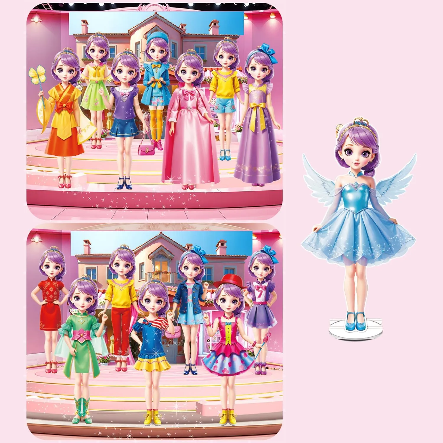 Stickers - Magnetic Dress Up Dolls for Girls - Toddler Travel Toys poll immense - 1 Paper Doll and 33 Clothing Accessories with 3D Magnetic Game Scene, Foster Creativity and Imagination (Joy) Yuzee Paper Dolls 