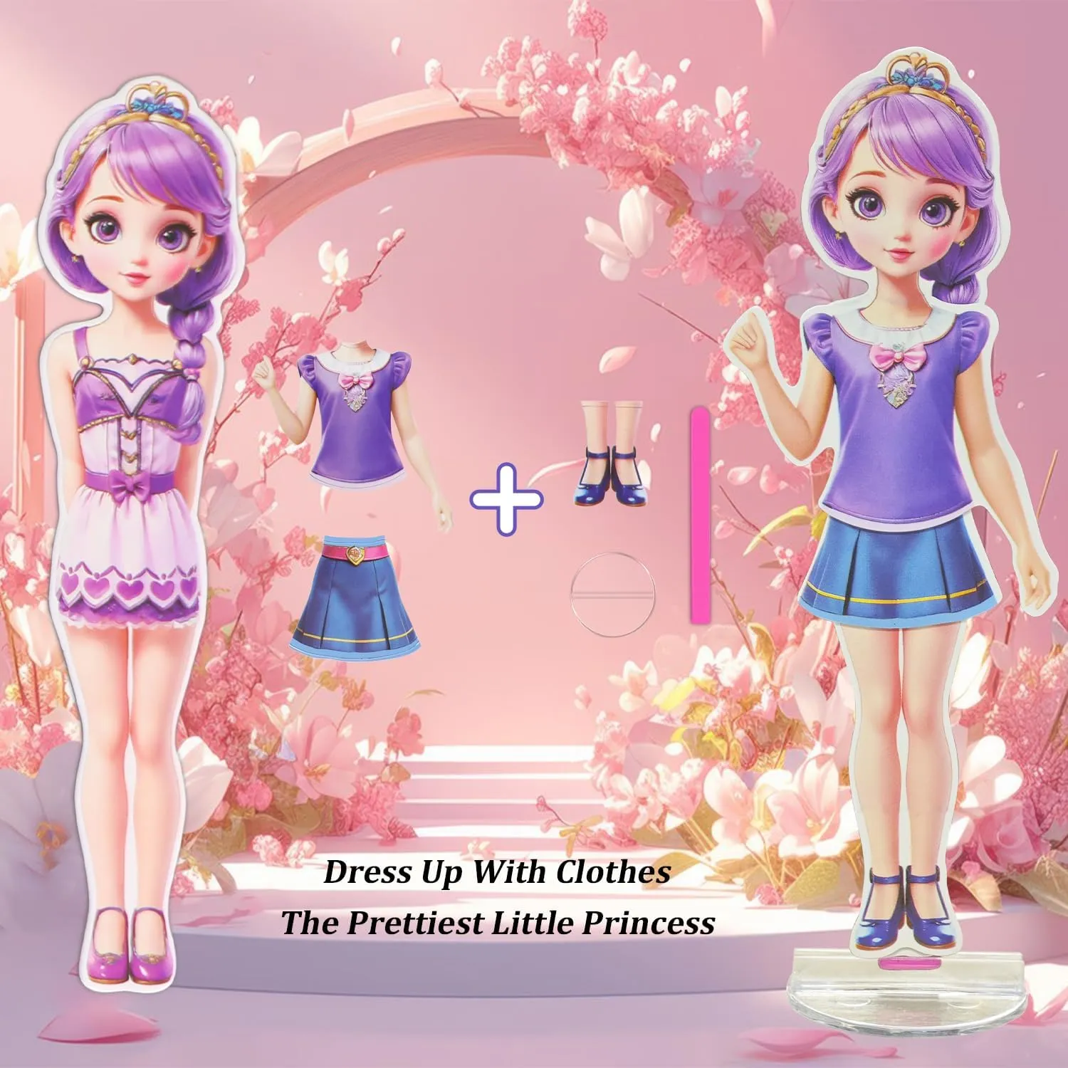 Stickers - Magnetic Dress Up Dolls for Girls - Toddler Travel Toys poll immense - 1 Paper Doll and 33 Clothing Accessories with 3D Magnetic Game Scene, Foster Creativity and Imagination (Joy) Yuzee Paper Dolls 