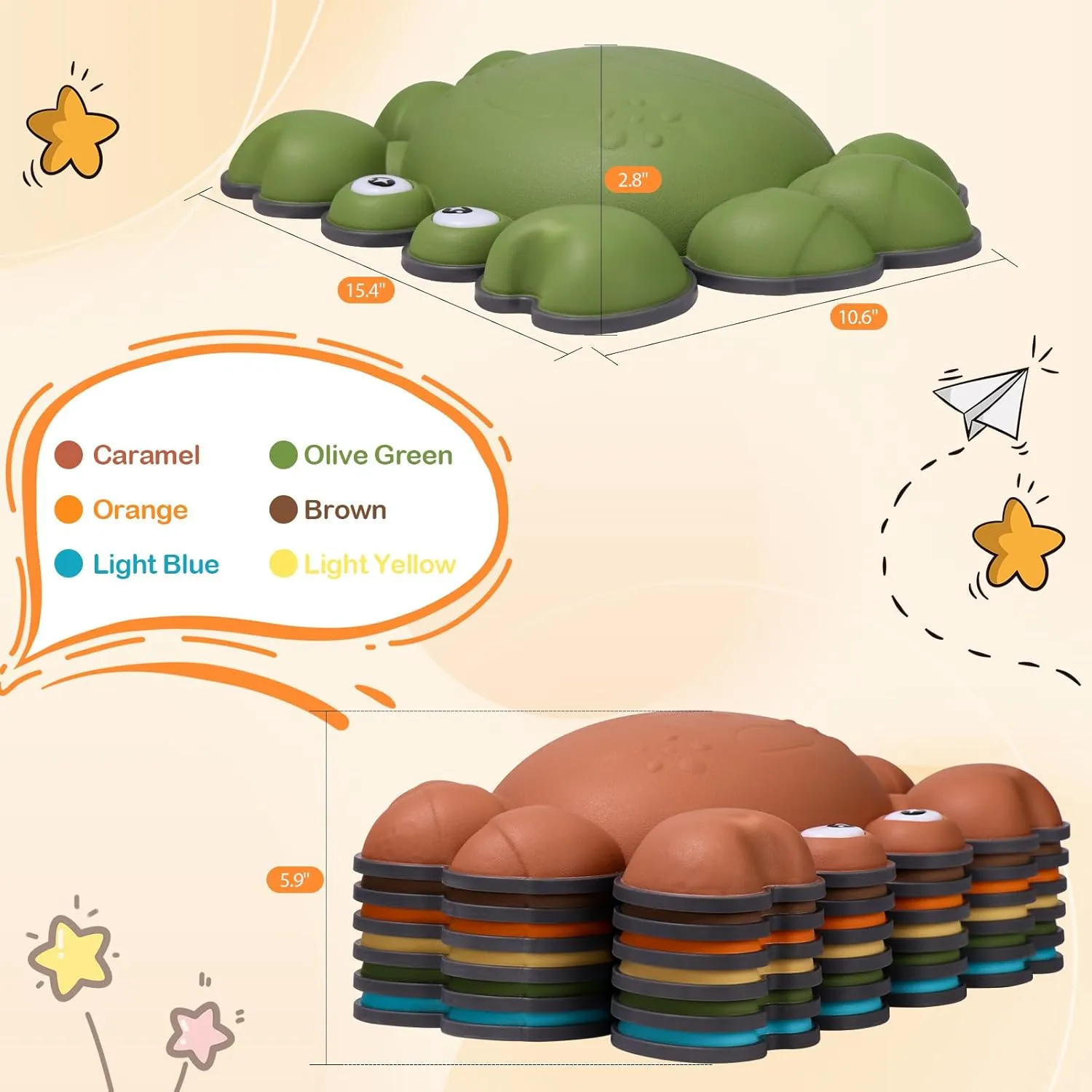 Stones for Promoting Children's Coordination Skills, Indoor & Outdoor Sensory Toys Obstacle uncommon Course for Kids Age 3 4 5 6 7  TOPNEW Toddler Stepping Stones for Kids, 6pcs Non-Slip Balance Stepping 
