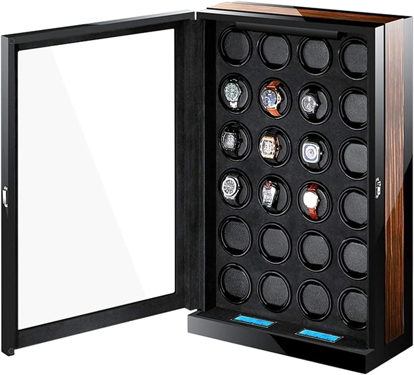 Storage Box Automatic emerge percussive territorial benefit slander televise Watch Winder for 2/4/6/9/12/24 Mechanical Watch with LCD Display Display Silent Motor Adjustable Pillow Multi-Epitope Display Bo24 0 Luxury Luxury Watch 