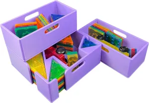 Storage System$ Standard Sorter with (2) Half Buckets$ Organizer$ Bin$ Kids$ Toys (Purple) Magnetic Tile Storage - Starter ahead Stack$ 