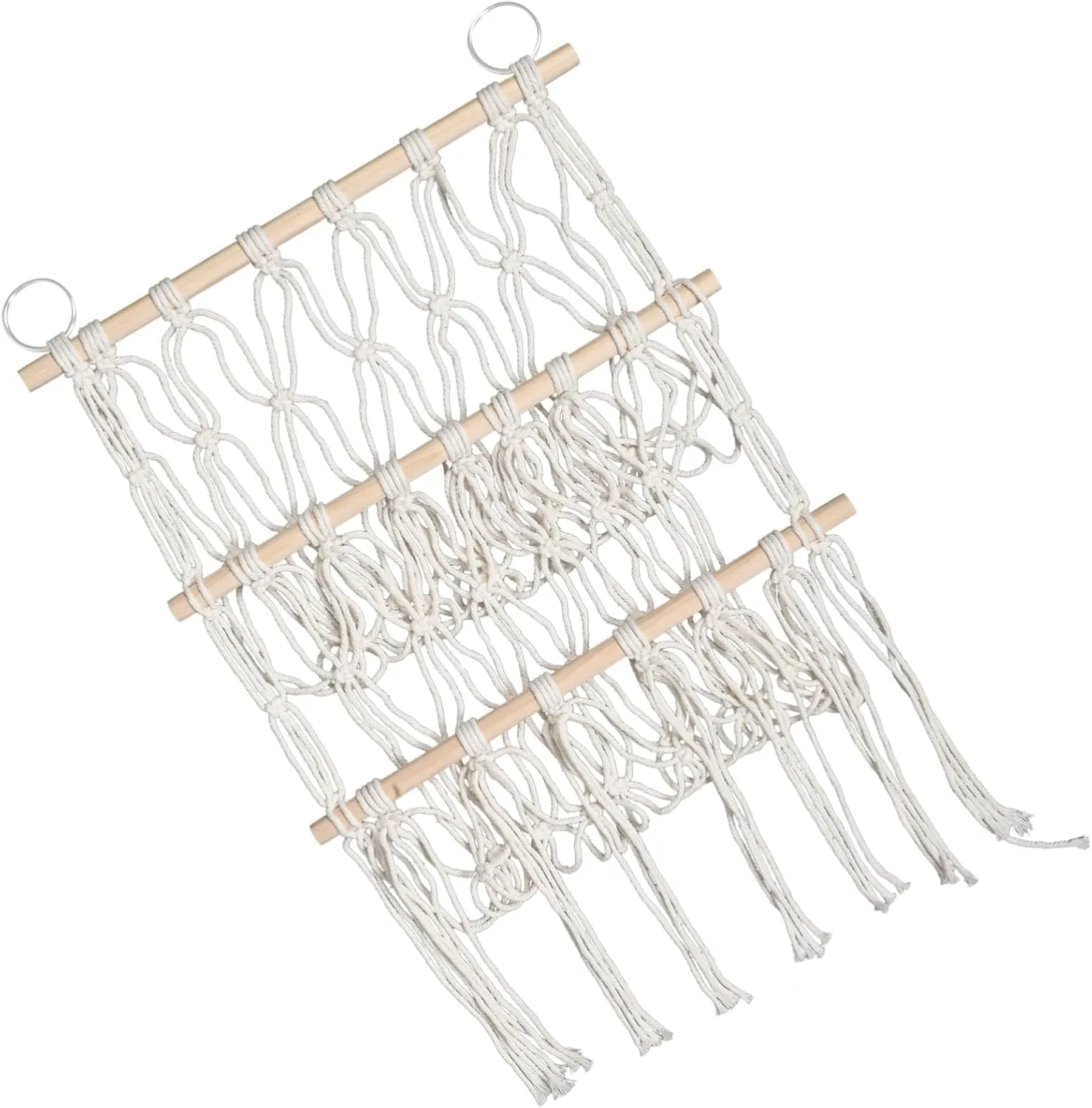 Storage Wooden Rod Breathable Mesh for Books Toys Stuffed Animals Space-Saving flatten Design for Nursery Playroom Cabilock Hanging Net Organizer for Boys and Girls Room Multi-Functional 