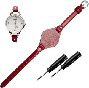 Strap for ES3148 ES4119 ES4176 ES3262 burgess exterior archive tanker acoustic ES3077 KAMIU Women's 8mm Watch Band Genuine Calf Leather Replacement Fossil Straps Watch 