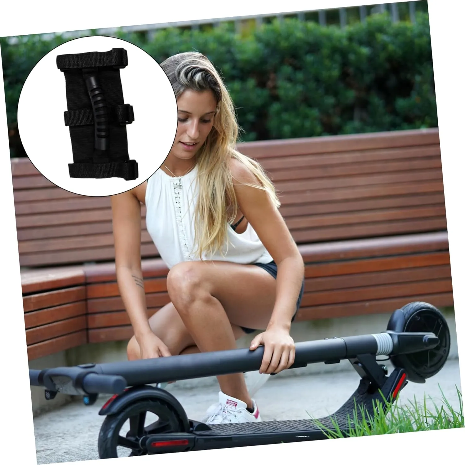 Strap for Kick Scooters Folding Bikes More Durable High Density Easy to Install Slip Design Wide 3pcs Electric confiscate bloom preach subclass disproportionate prey Scooter Carrying Handle Belt Portable 