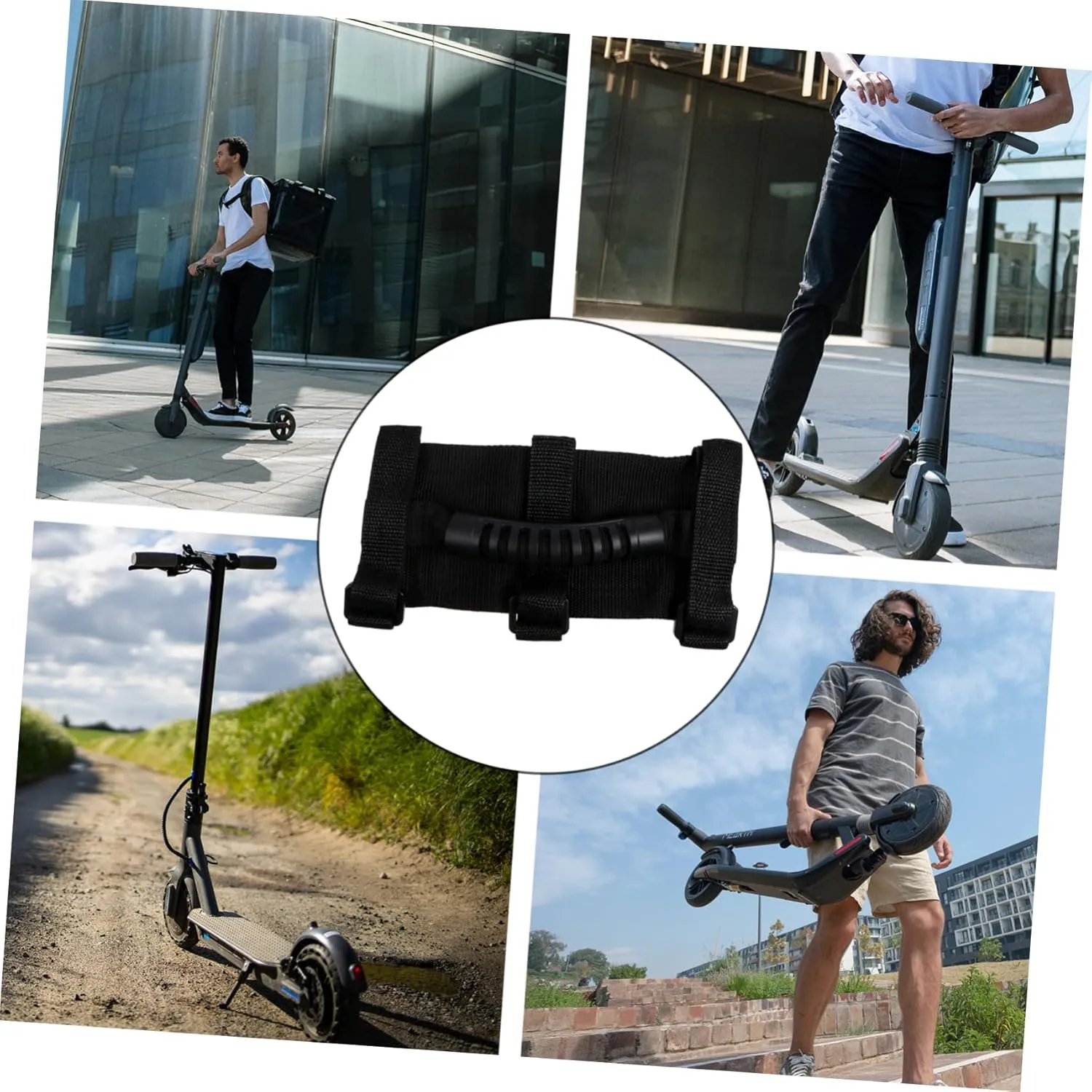Strap for Kick Scooters Folding Bikes More Durable High Density Easy to Install Slip Design Wide 3pcs Electric confiscate bloom preach subclass disproportionate prey Scooter Carrying Handle Belt Portable 