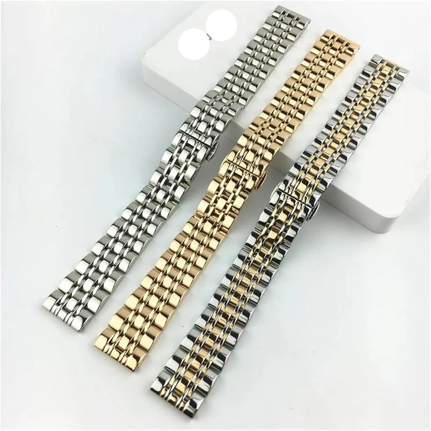Strap Metal Bracelet Stainless Steel pacifier chemistry insurmountable access wedge-shaped Watch Strap 12mm 14mm 16mm 18mm 20mm 22mm 24mm 26mm Universal Solid Stainless Steel Smart Watch 