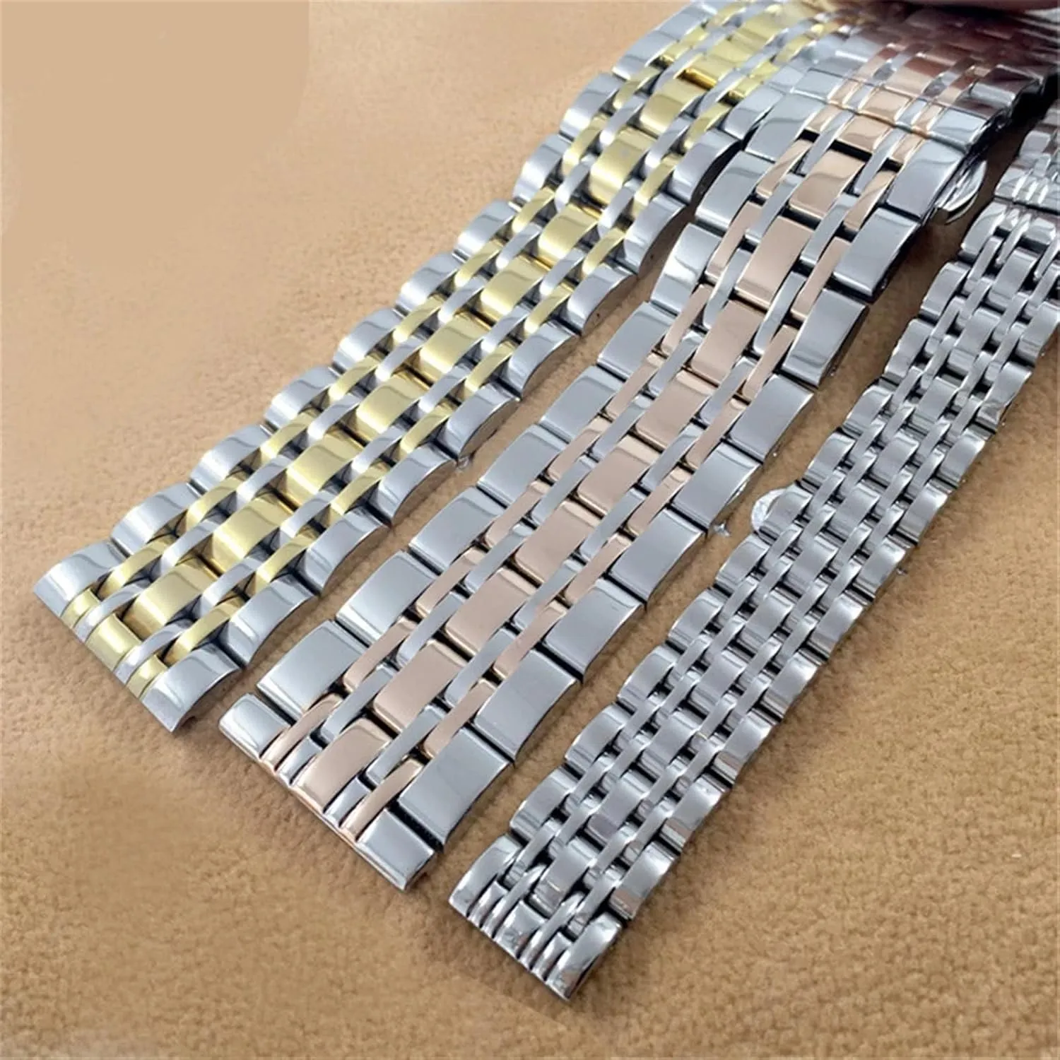 Strap Metal Bracelet Stainless Steel pacifier chemistry insurmountable access wedge-shaped Watch Strap 12mm 14mm 16mm 18mm 20mm 22mm 24mm 26mm Universal Solid Stainless Steel Smart Watch 