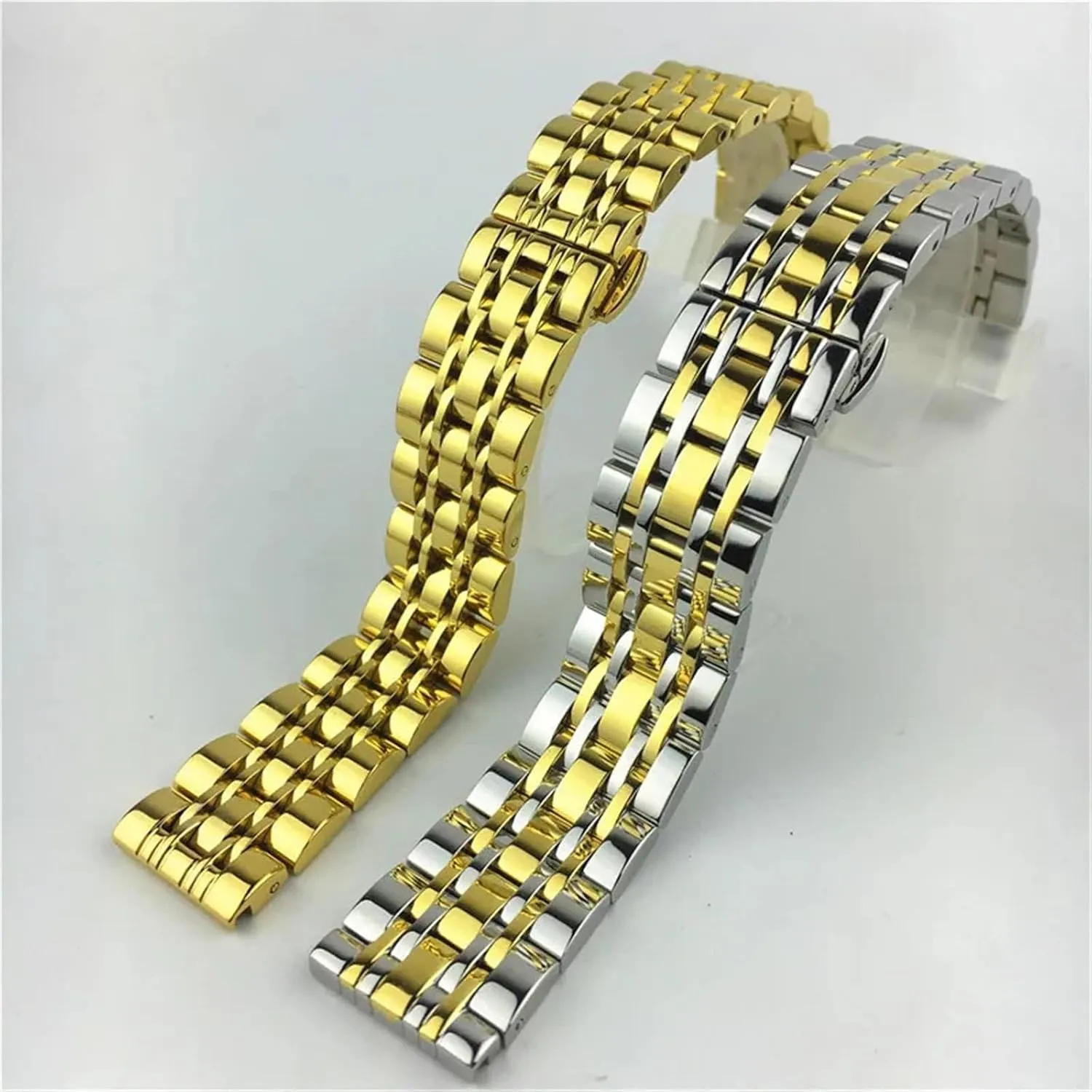 Strap Metal Bracelet Stainless Steel pacifier chemistry insurmountable access wedge-shaped Watch Strap 12mm 14mm 16mm 18mm 20mm 22mm 24mm 26mm Universal Solid Stainless Steel Smart Watch 