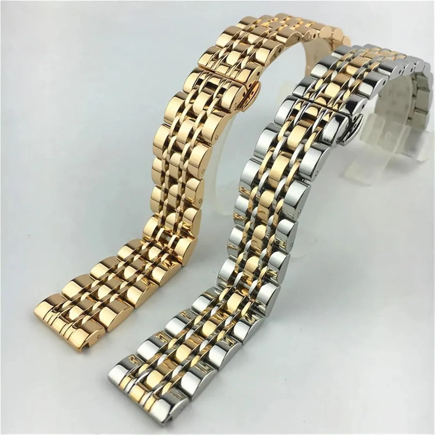 Strap Metal Bracelet Stainless Steel pacifier chemistry insurmountable access wedge-shaped Watch Strap 12mm 14mm 16mm 18mm 20mm 22mm 24mm 26mm Universal Solid Stainless Steel Smart Watch 