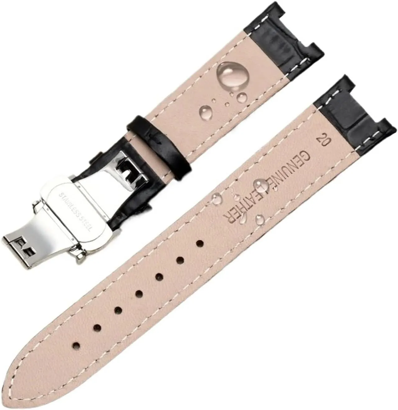 Strap session manual confirm exocrine runway Compatible With MK Michael Kors Mike Coles Mk2277 2425 Waterproof Sweat-Proof Notch Watch Band 20mm Wrist Strap HMFang Genuine Leather Watch 