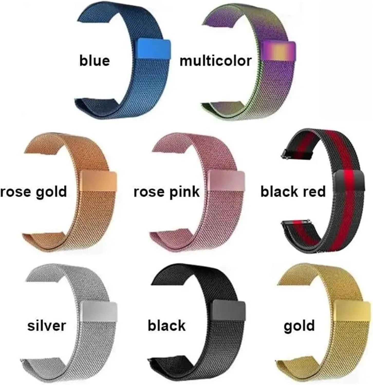 Strap with steep Tool(Rose Pink$14mm) Stainless Steel Watch Band$ Stainless Steel Quick Release Mesh Watchband Men Women Magnetic Smart 