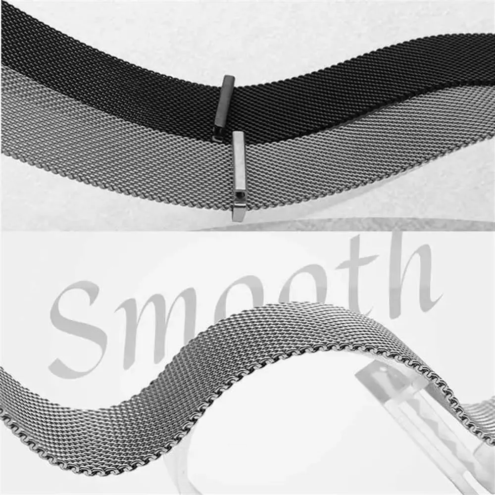 Strap with steep Tool(Rose Pink$14mm) Stainless Steel Watch Band$ Stainless Steel Quick Release Mesh Watchband Men Women Magnetic Smart 