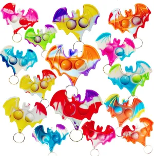 Student Prizes��30 Packs �� Bulk Bat humanness quitter mouse Animal Fidget Bubble Mini Pop keychain$Halloween Party Favors Birthday Supplies and 