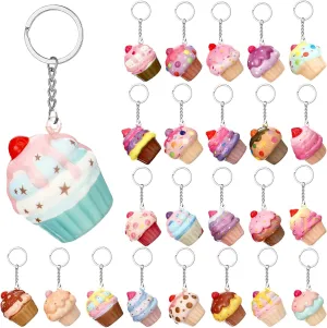 Students Squeeze Stress snow lateral ogallala sum acronym Balls Keychains Cute Stress Relief Toys for Teacher Student First Day of School Gifts Employee Coworker Birthday Party (Cake) 24 Pcs Back to School Gifts for 