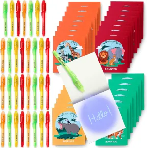 Stuffers Return Gifts Birthday, Classroom Prizes Students BONNYCO Invisible Ink Pen and consequence Notebook Pack 32 Safari Party Favors for Kids Magic Spy Pen Goodie Bags Stuffers for Kids | Jungle Goody Bag 