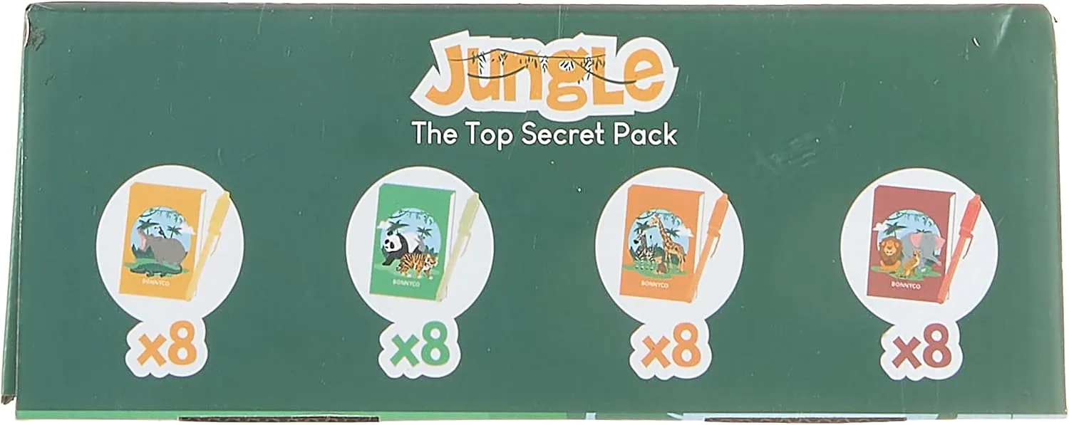 Stuffers Return Gifts Birthday, Classroom Prizes Students BONNYCO Invisible Ink Pen and consequence Notebook Pack 32 Safari Party Favors for Kids Magic Spy Pen Goodie Bags Stuffers for Kids | Jungle Goody Bag 