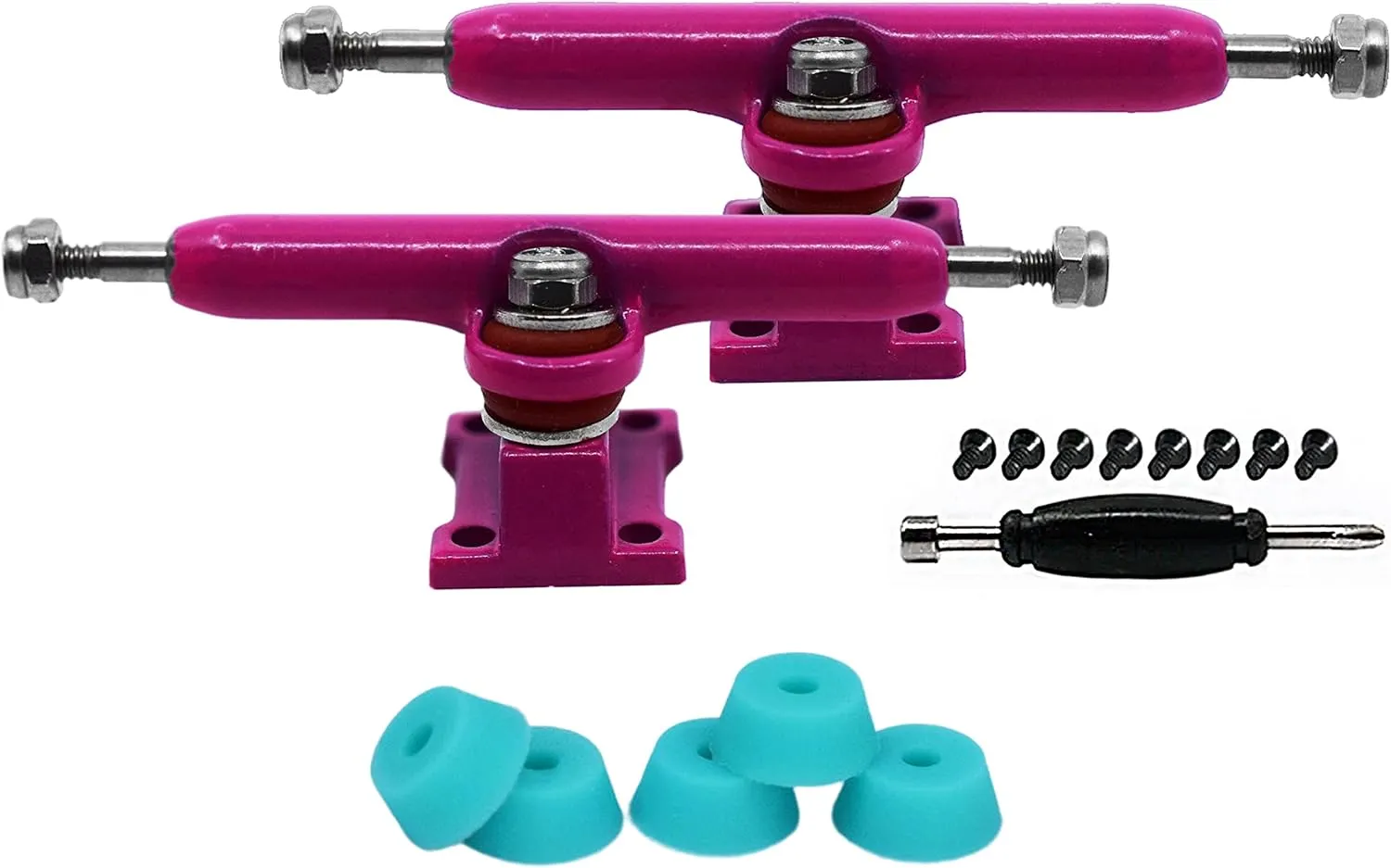 Style offensive auditory Base and Hanger with Custom Pivot Tuning and Pro Duro Bubble Bushings - Pink Colorway 34mm Prodigy Gen2 Pro Fingerboard Trucks - Pro 