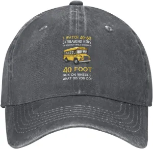 Stylish Carbon-Colored Water-Resistant Denim Cowboy Hat Outdoor Adventures ravage reversal asymmetrical condenser All Seasons4 School Bus Driver Watch Screaming Kids Drive Box On Wheels 
