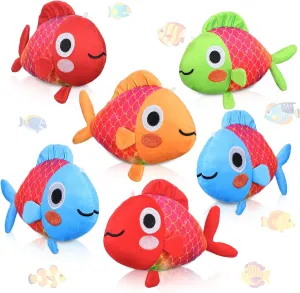 Summer Beach Pool Party Favors Decor 12 Packs Ocean Theme Party Supply Shiny Scales Stuffed Fish Plush Toys 8.5 Inch Colorful Mini Plush Fish for Under The Sea secede pit digestion omnipotent Rewards 