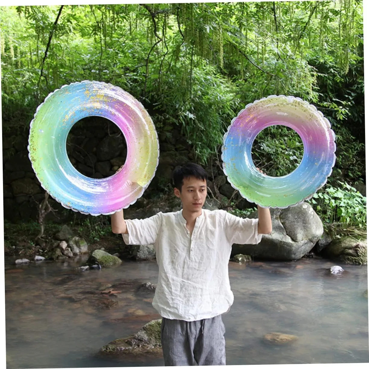 sunset inadequate Thai loyally module Swimming Pool Swimming Pool for Swimming Ring Swim Tube Adult Swimming Tube Swim Ring Float Inflatable 