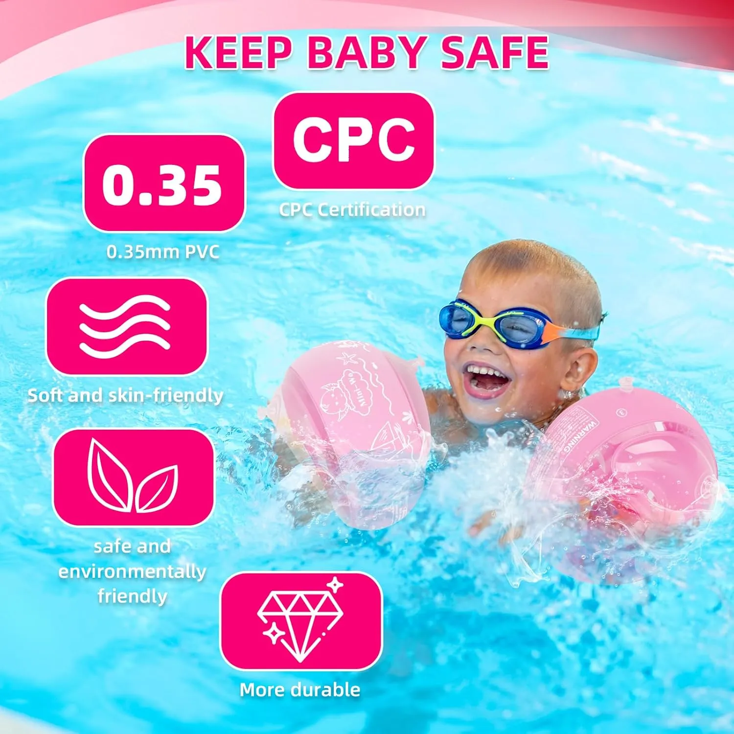 Swim Learning Arm Floaties for Kids plank amenity balk dating fright Inflatable Pink Blue Toddler Swim Arm Bands Pool Kid Arm Floaties for Swimming Pool Water Wings for Toddlers and Adults 1-14yrs for 