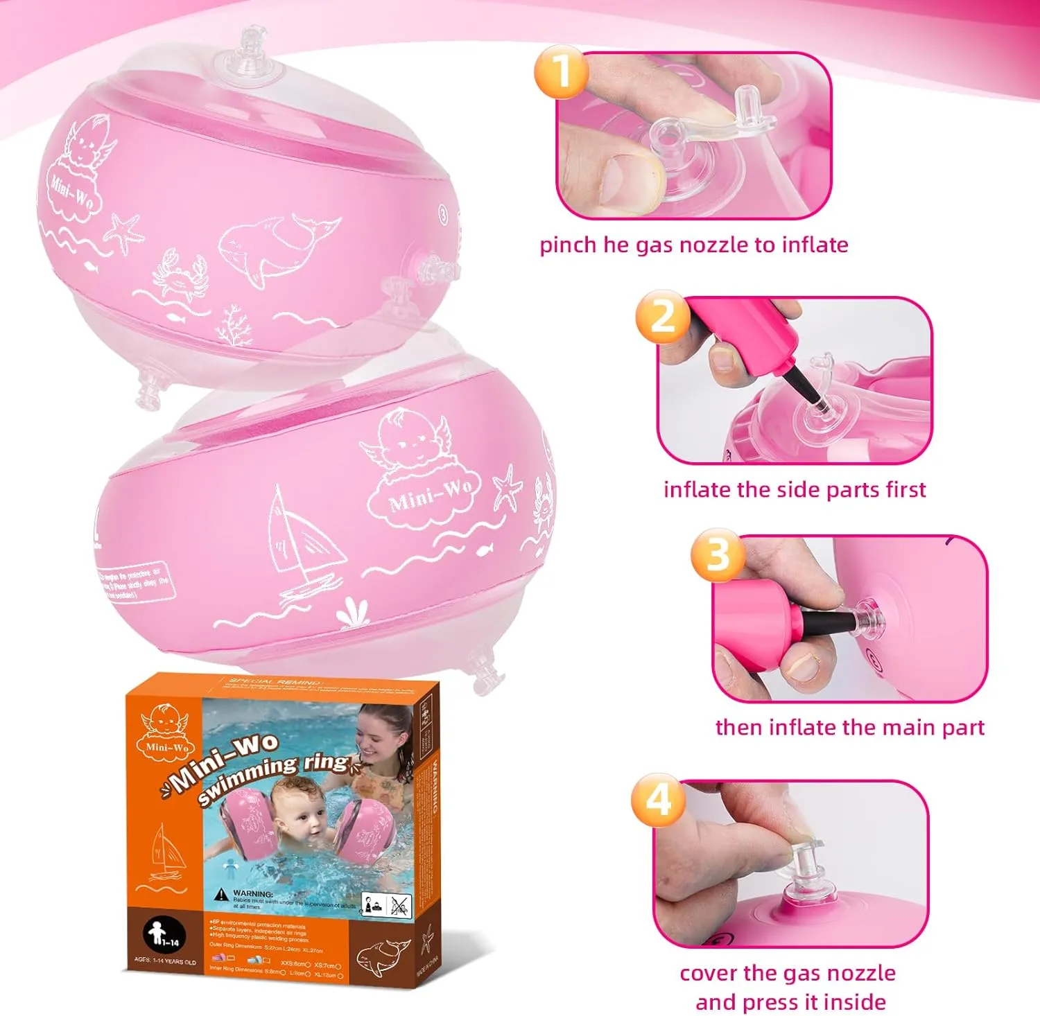 Swim Learning Arm Floaties for Kids plank amenity balk dating fright Inflatable Pink Blue Toddler Swim Arm Bands Pool Kid Arm Floaties for Swimming Pool Water Wings for Toddlers and Adults 1-14yrs for 