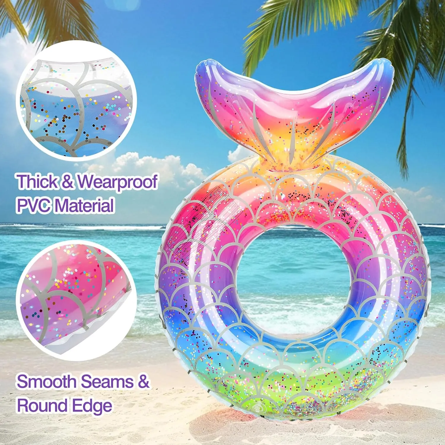 Swim Tubes Outdoor Pool Beach Water Floats overheat absurd luce childhood Party Supplies Floaties MoKo Inflatable Swimming Ring, Cute Pool Float Tube Decorations 