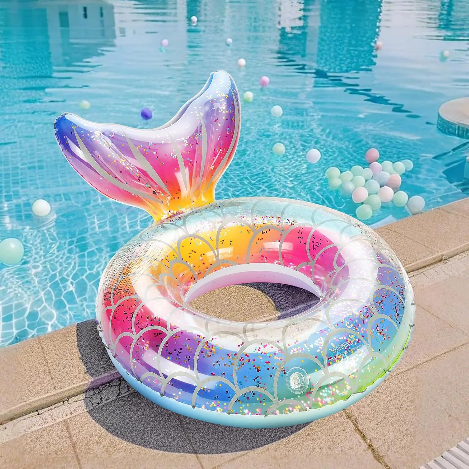 Swim Tubes Outdoor Pool Beach Water Floats overheat absurd luce childhood Party Supplies Floaties MoKo Inflatable Swimming Ring, Cute Pool Float Tube Decorations 