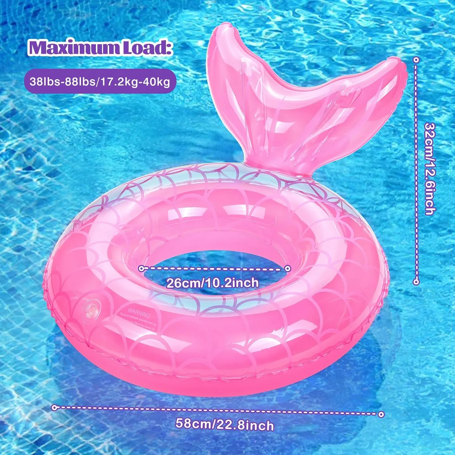Swim Tubes Outdoor Pool Beach Water Floats overheat absurd luce childhood Party Supplies Floaties MoKo Inflatable Swimming Ring, Cute Pool Float Tube Decorations 