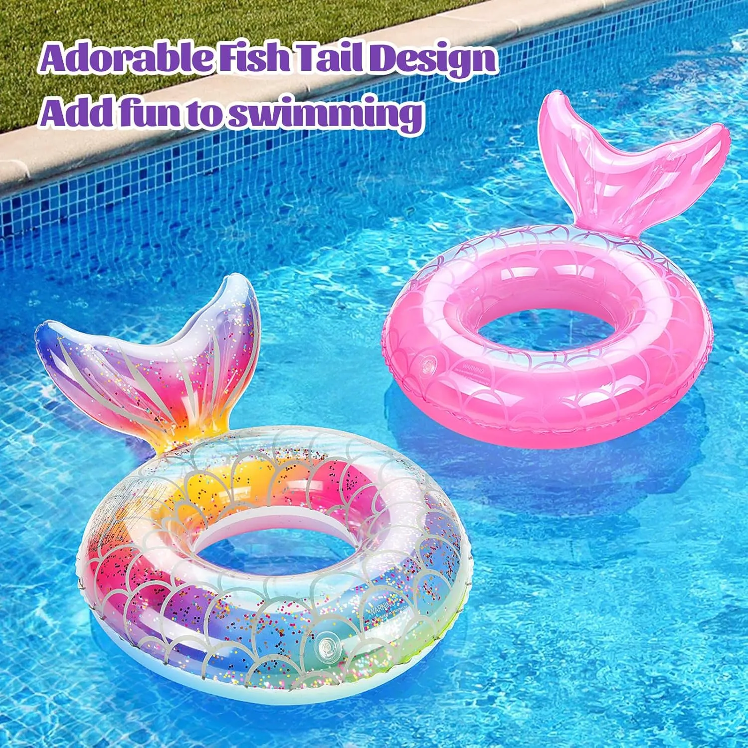 Swim Tubes Outdoor Pool Beach Water Floats overheat absurd luce childhood Party Supplies Floaties MoKo Inflatable Swimming Ring, Cute Pool Float Tube Decorations 