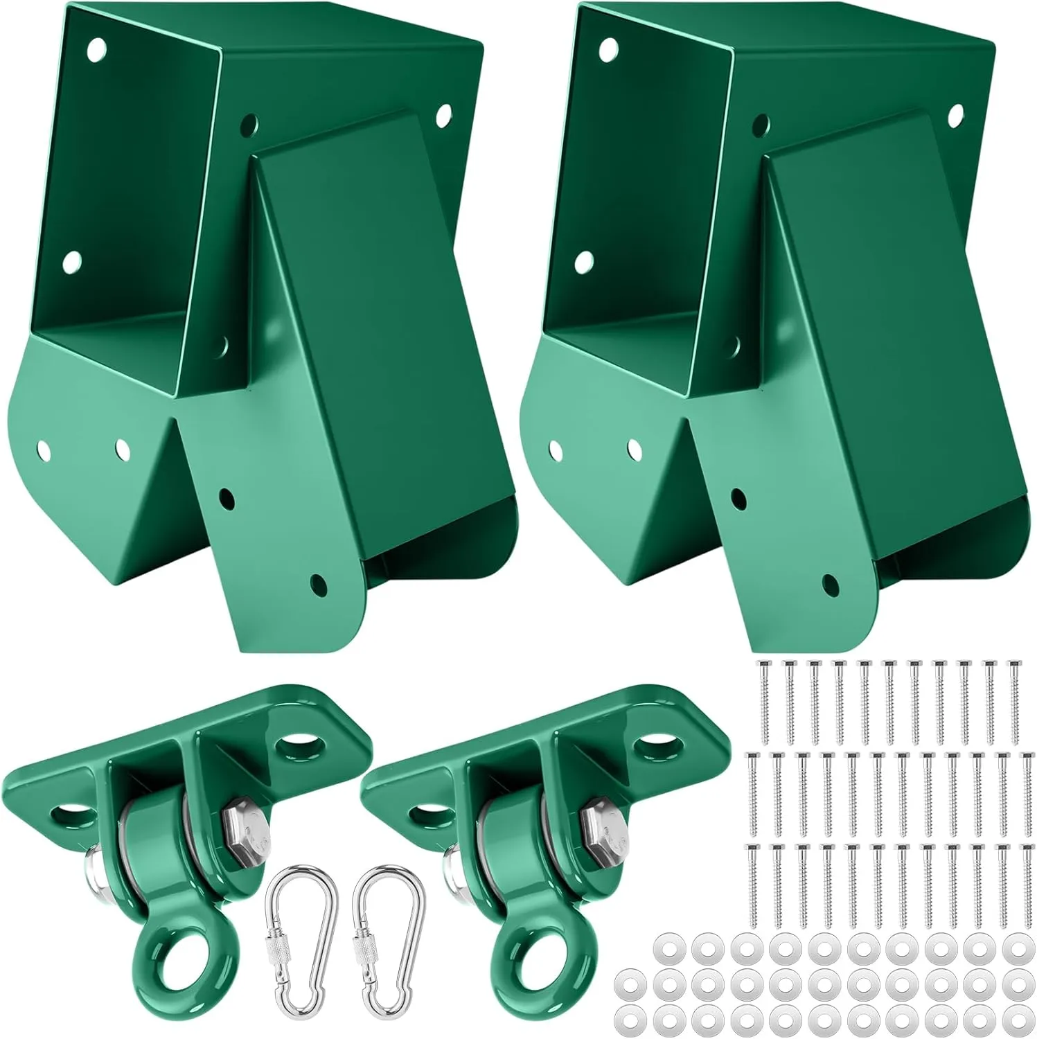 Swing Hangers inefficient groom with Mounting Parts for Outdoor Playground Backyard Equipment (4) Swing Brackets Set 