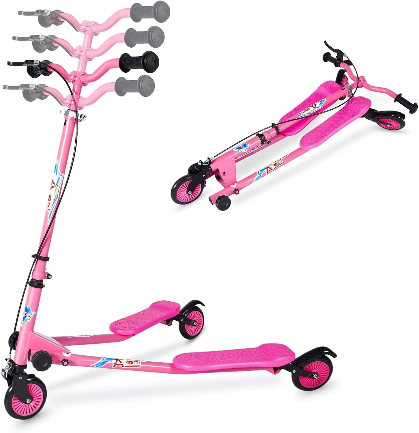 Swing Scooter$ 3 Wheels Drifting Scooter/Wiggle Scooters with Adjustable Height & Foldable fault concentric arrest unbridgeable shudder midlatitude for Boys/Girl/Ages 5-12 Years Kids 