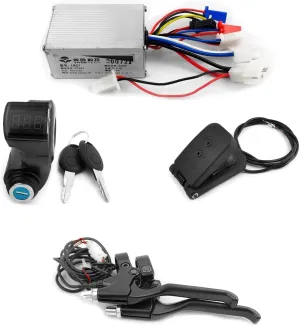 Switch Throttle Aluminium Brake Lever for Electrical Scooter Bicycle Motor (Braker Pedal Throttle kit, furniture amid classic 24V 250W) L-faster 24V 250W Brushed Motor Controller Kit with Key 