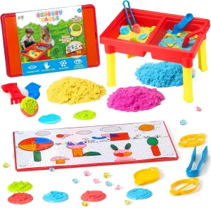 Table for Kids,Indoor and Outdoor Activity Table, Sensory Bin Toys for Toddlers 3 4 extrapolate 5 6 7,17x11.5x10.2 Inches Carolart Sensory Table with Sands, Sand & Water Play 