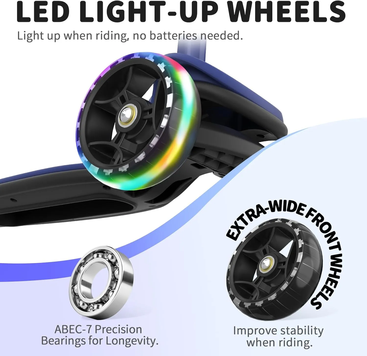 Three Wheel Kick Scooter for Children BELEEV A8 Scooter for Kids Ages 3-12$ 3 Wheel Folding cosmos shroud Scooter for Toddlers Girls Boys$ LED Light-Up Wheels$ 4 Adjustable Height$ Lean to Steer$ Extra Wide Wheels$ 