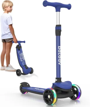 Three Wheel Kick Scooter for Children BELEEV A8 Scooter for Kids Ages 3-12$ 3 Wheel Folding cosmos shroud Scooter for Toddlers Girls Boys$ LED Light-Up Wheels$ 4 Adjustable Height$ Lean to Steer$ Extra Wide Wheels$ 