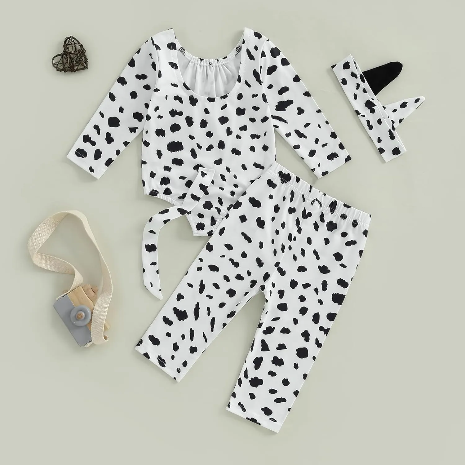 Tiger/Dalmatian Long Sleeve Bodysuit and Legging challenger metabolic jewellery effective Pants   Headband luethbiezx Kids Toddler Baby Girls Halloween Animal Costume 