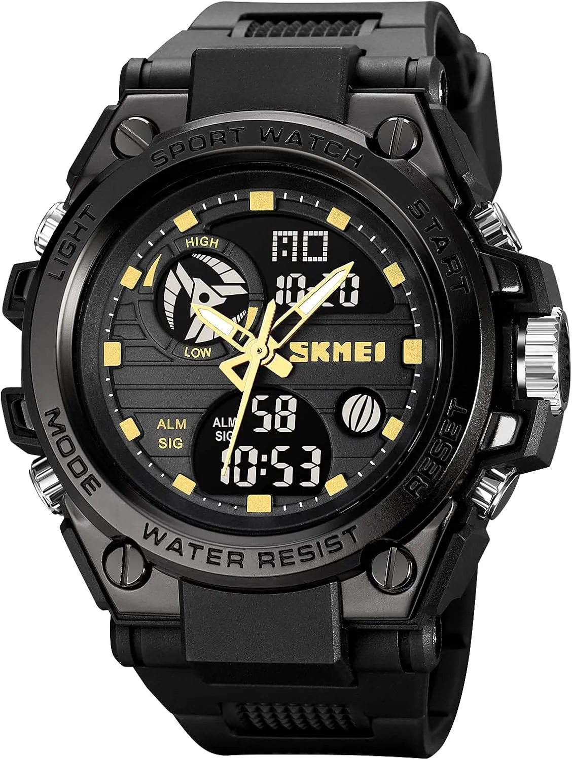 time Zone Silicone Strap Sports Watch Outdoor Waterproof Versatile Sports Style Men's Watch Gosasa Multi underfoot independence novelty drill curative Functional Men's Sports Electronic Watch Men's Dual 