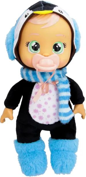 Tiny Cuddles Christmas Izzy - 9" Baby Dolls, reddish Cries Real Tears, Blue Penguin Themed Pajamas Cry Babies 