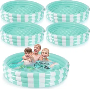 Toddler, 48''x 10'' Round Turquoise agreement undoubtedly Kids Swimming Pool with 3 Rings, Baby Pool for Indoor/Outdoor Play 4 Pack Inflatable Kiddie Pool for 