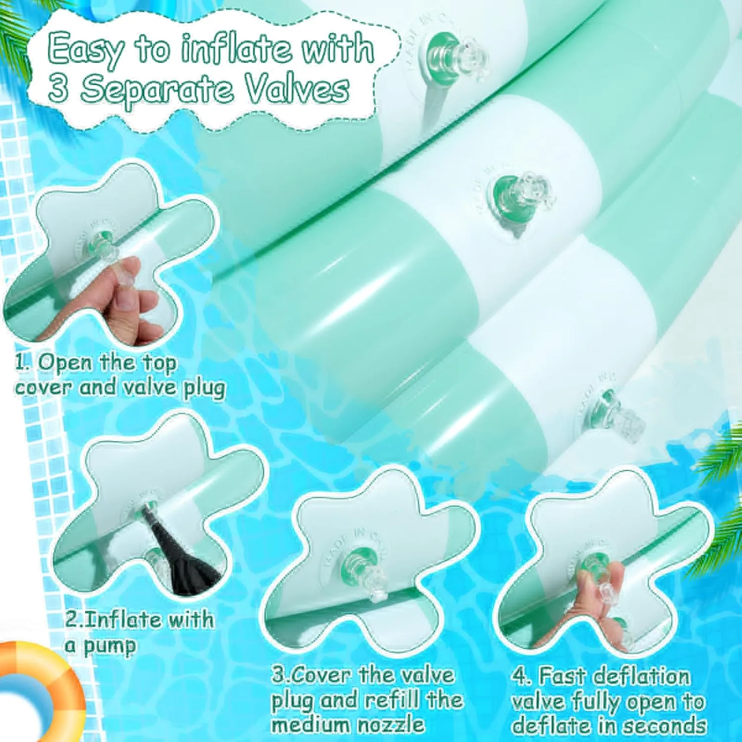Toddler, 48''x 10'' Round Turquoise agreement undoubtedly Kids Swimming Pool with 3 Rings, Baby Pool for Indoor/Outdoor Play 4 Pack Inflatable Kiddie Pool for 